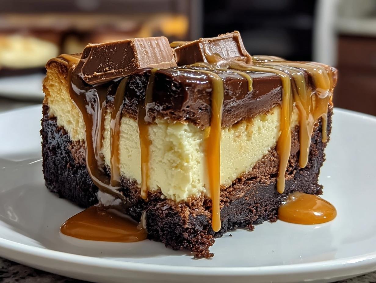 Caramel Brownie Cheesecake: 1 Amazing Treat - Caramel Brownie Cheesecake - additional detail