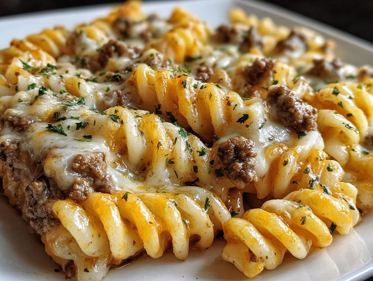 Melted Cheesy Garlic Twisted Pasta - serving suggestion with salad and bread