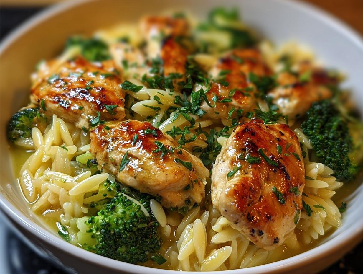 Chicken Broccoli Orzo: Amazing 1-Pan Meal - Chicken Broccoli Orzo - additional detail