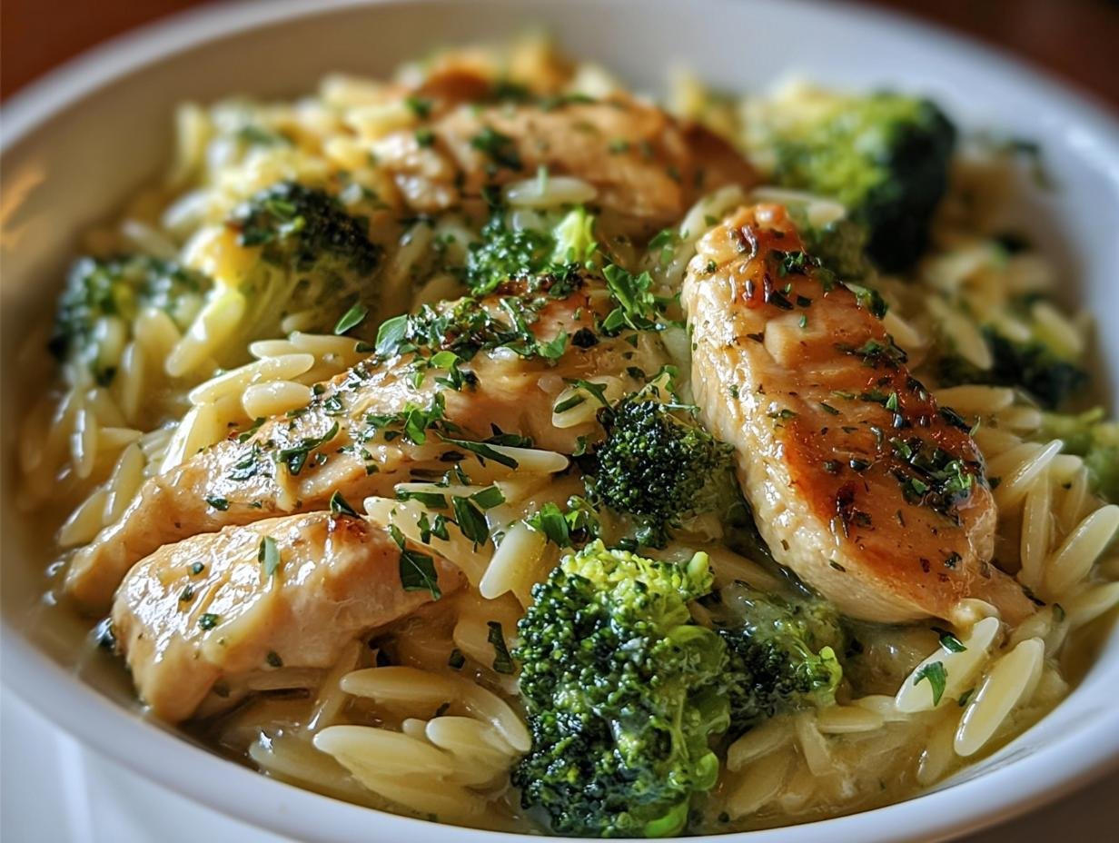 Chicken Broccoli Orzo: Amazing 1-Pan Meal - Chicken Broccoli Orzo - additional detail