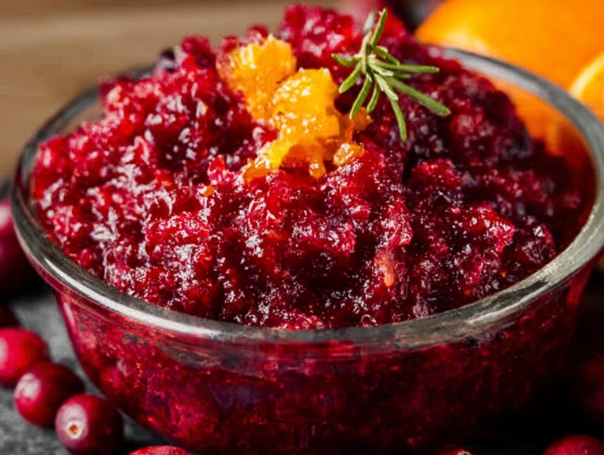 Best Cranberry Orange Relish: 5 Minute Zing - Fresh cranberries and a whole orange ready for processing