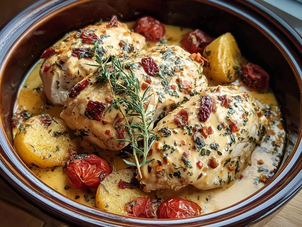 Crockpot Marry Me Chicken: 1 Comfort Meal Bliss - Crockpot Marry Chicken Comfort - serving suggestion with mashed potatoes