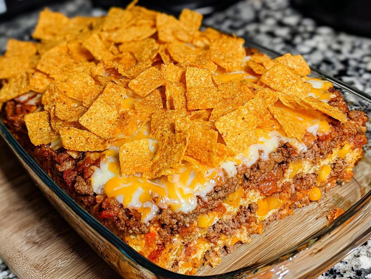 Dorito Meatloaf Casserole: Amazing 1st Bite - Dorito Meatloaf Casserole - additional detail