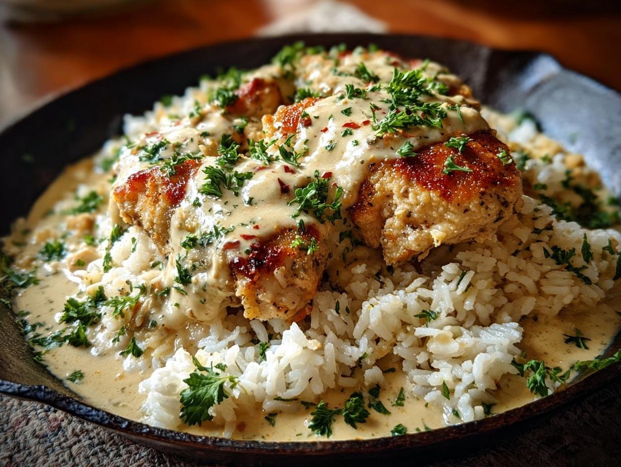 Irresistible Creamy Smothered Chicken: 85 Min Comfort - close-up of creamy sauce coating tender chicken