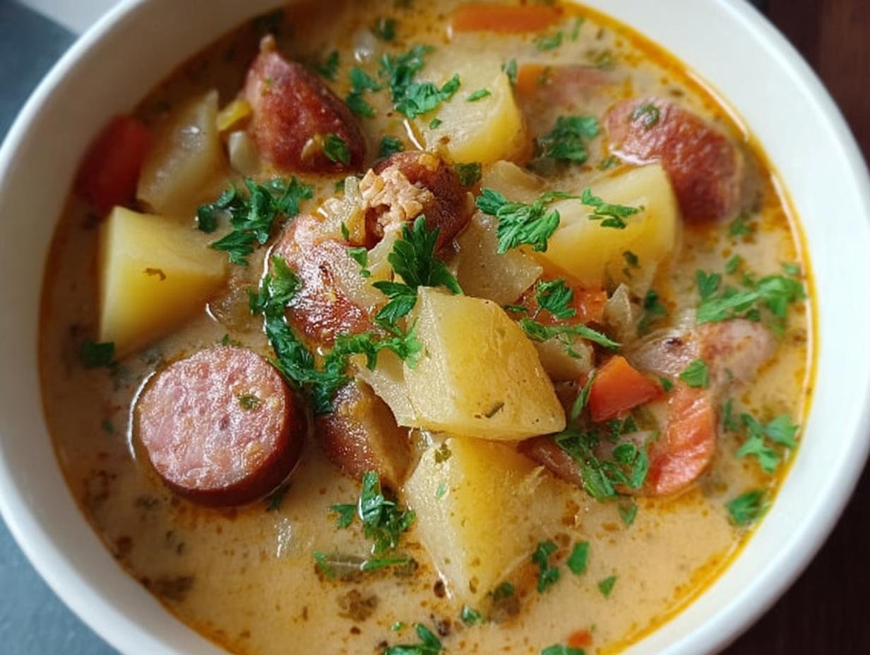 Kielbasa Potato Soup: Amazing 4-Season Comfort - Kielbasa Potato Soup - additional detail