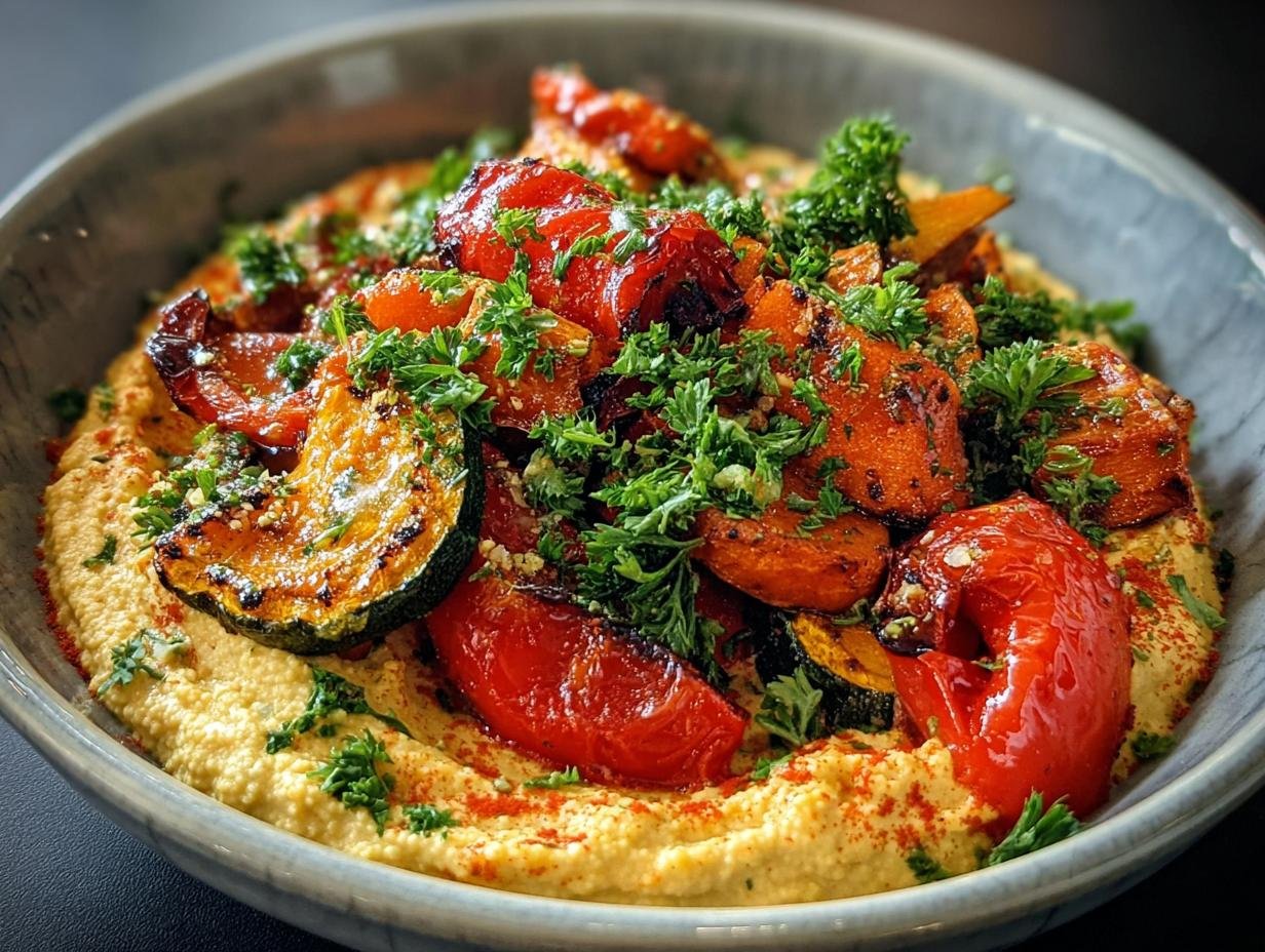 Joyful Roasted Veggie Hummus Bowl: 7 Minutes - Roasted Veggie Hummus Bowl - additional detail