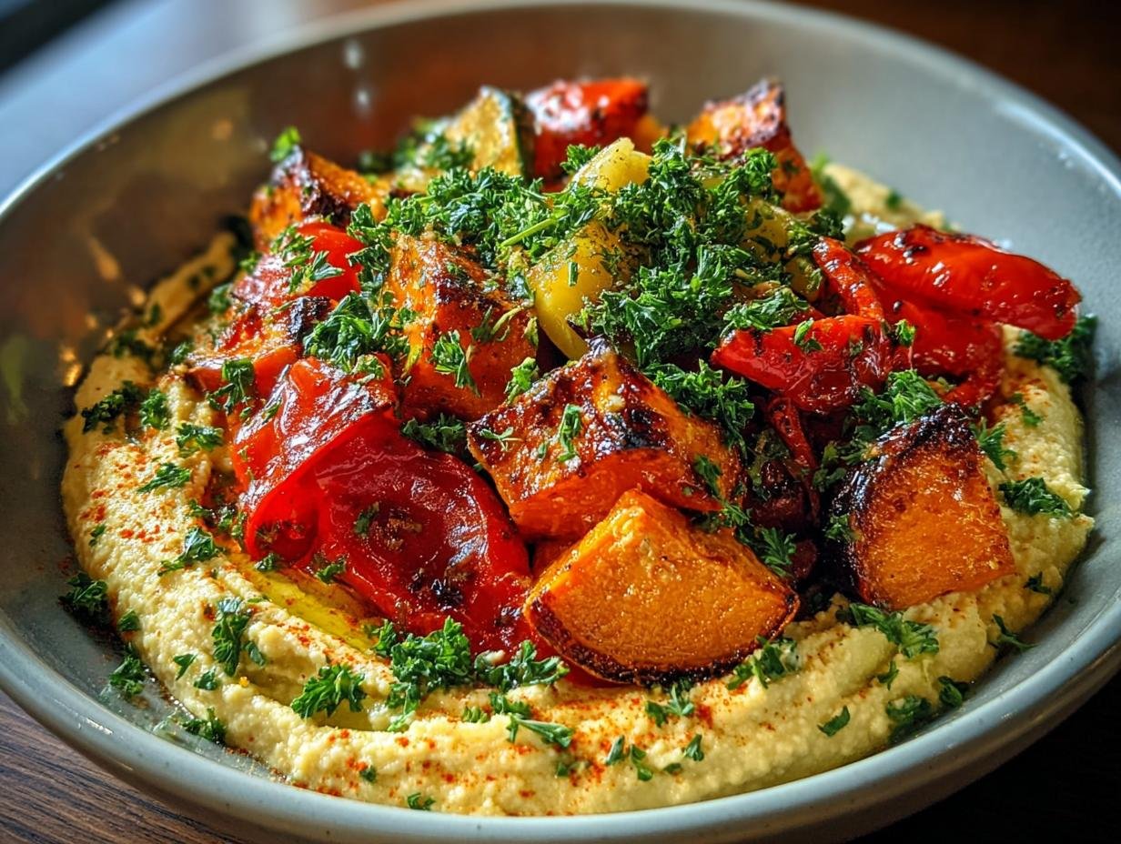 Joyful Roasted Veggie Hummus Bowl: 7 Minutes - Roasted Veggie Hummus Bowl - additional detail