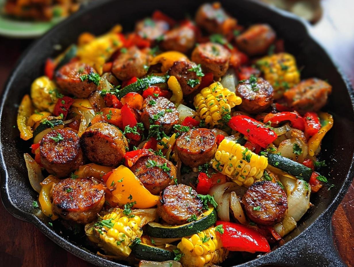 Sensational Sausage Veggie Skillet One Under 45 Min