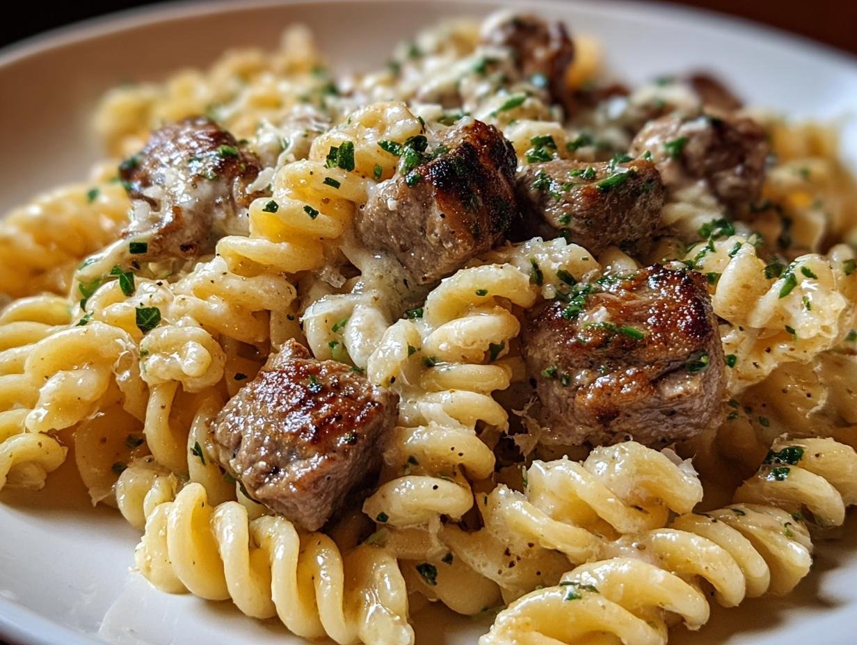 Steak Bites Cheesy Rotini: 1 Pan Dinner - Steak Bites Cheesy Rotini - additional detail