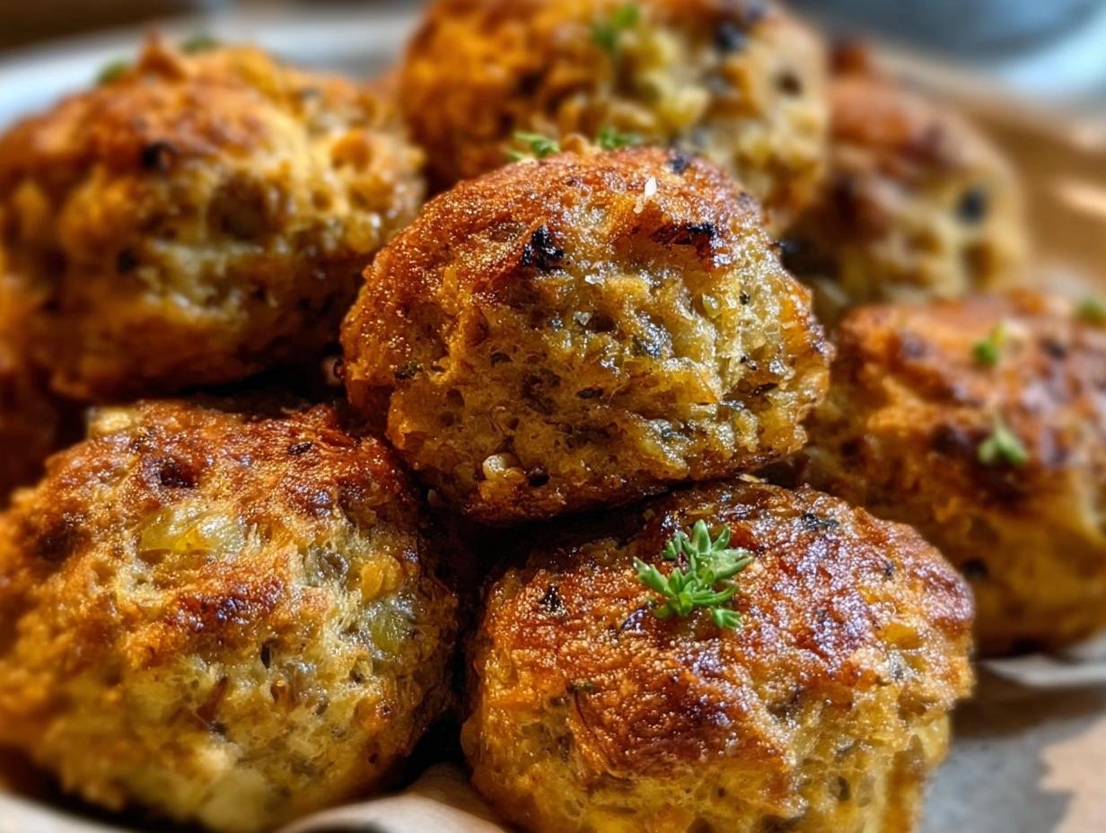 Amazing Turkey Stuffing Balls: 1 Savory Bite - Turkey Stuffing Balls - additional detail