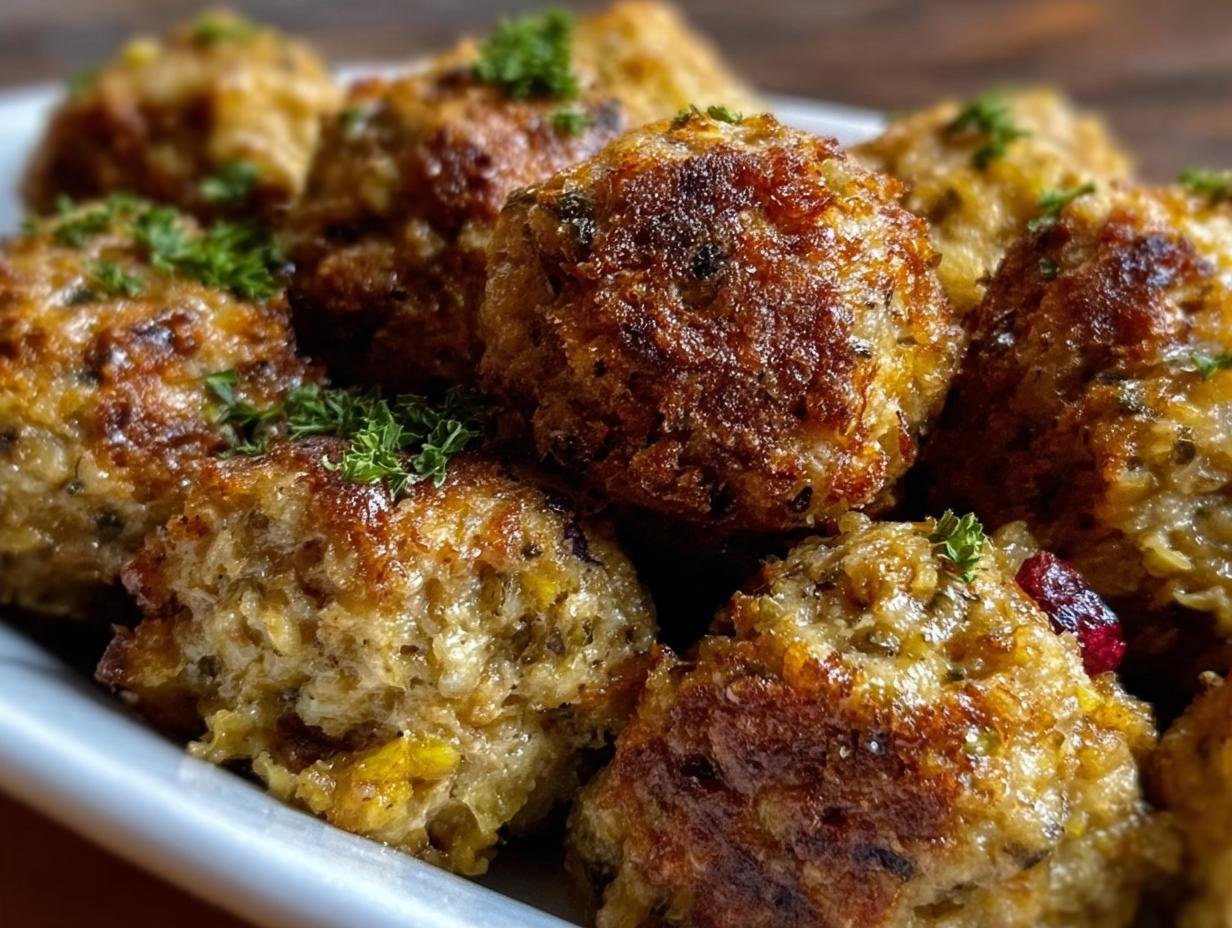 Amazing Turkey Stuffing Balls: 1 Savory Bite