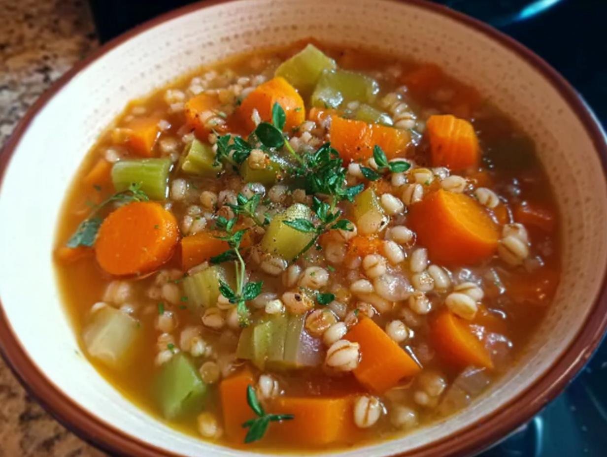 Hearty Vegetable Barley Soup: 1 Delicious Bowl