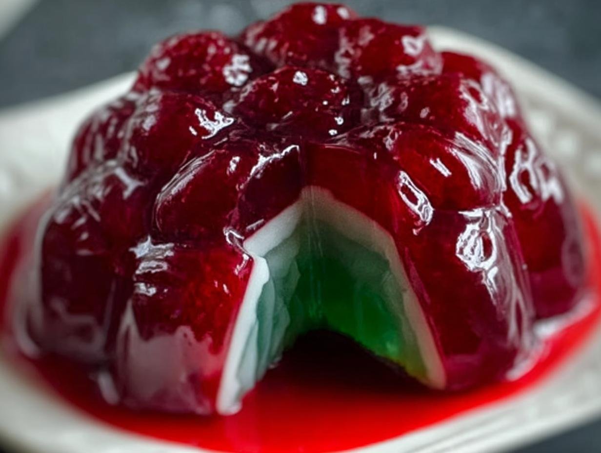 Zombie Brain Jello Dessert: Ghastly 1 Recipe - Zombie Brain Jello Dessert - additional detail