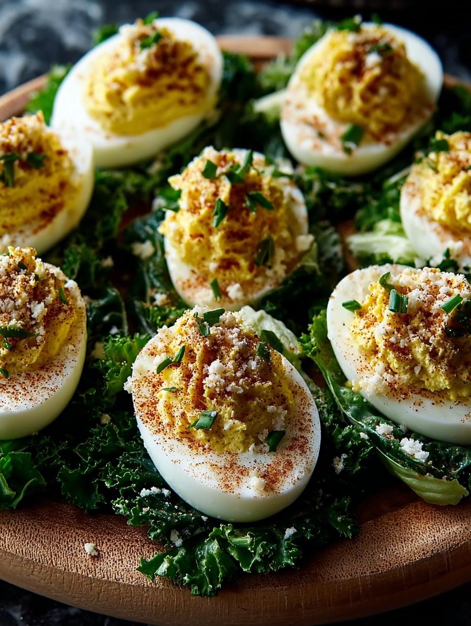 Delicious Caesar Salad Deviled Eggs with a Crunchy Twist - Caesar Salad Deviled Eggs - additional detail