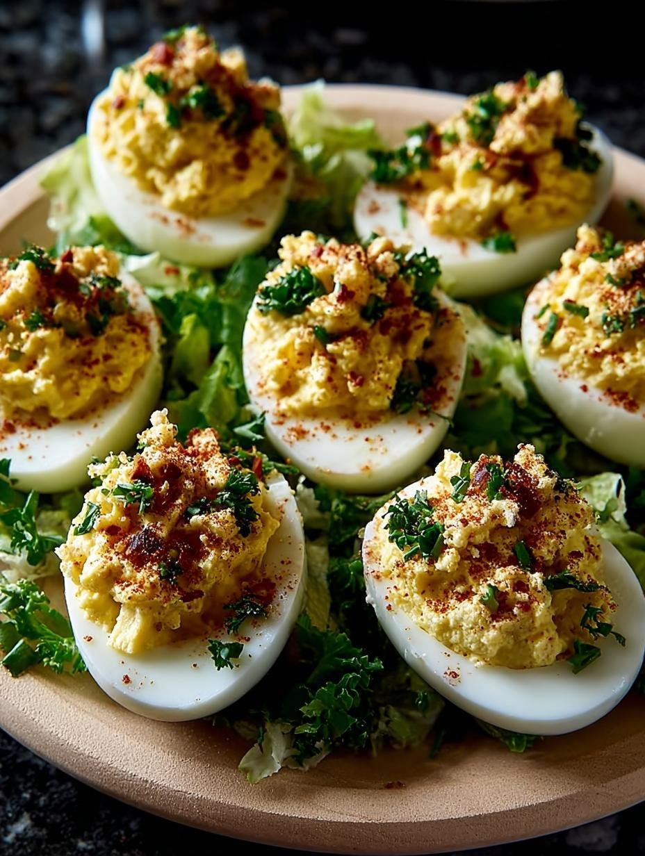 Delicious Caesar Salad Deviled Eggs with a Crunchy Twist