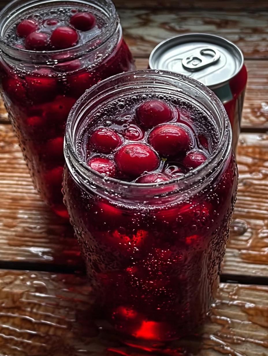 A close-up of fresh cranberries being prepared for Canning Cranberry Juice, highlighting their vibrant color and readiness for processing.