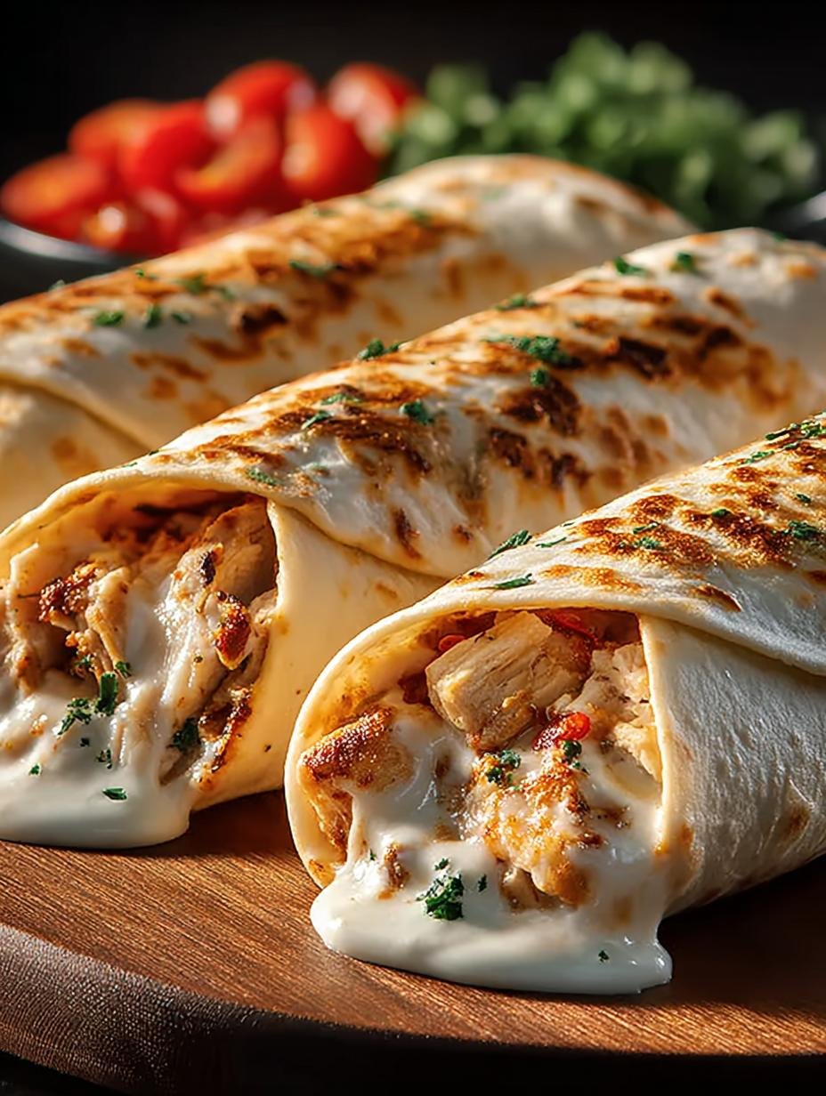 Cheesy Garlic Chicken Wraps: 25-Minute Flavorful Feast - Cheesy Garlic Chicken Wraps - main visual representation