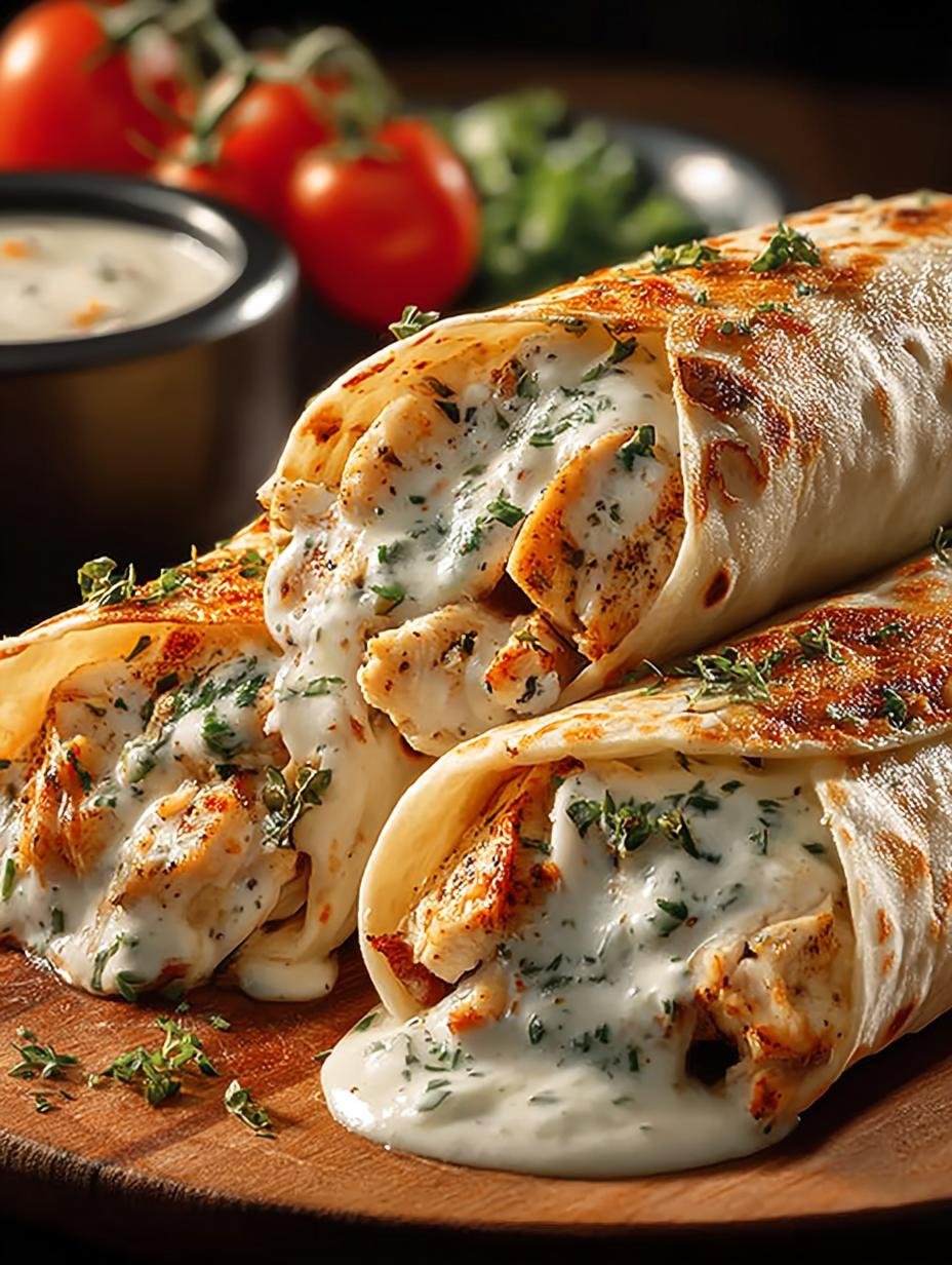 Cheesy Garlic Chicken Wraps: 25-Minute Flavorful Feast - Cheesy Garlic Chicken Wraps - additional detail