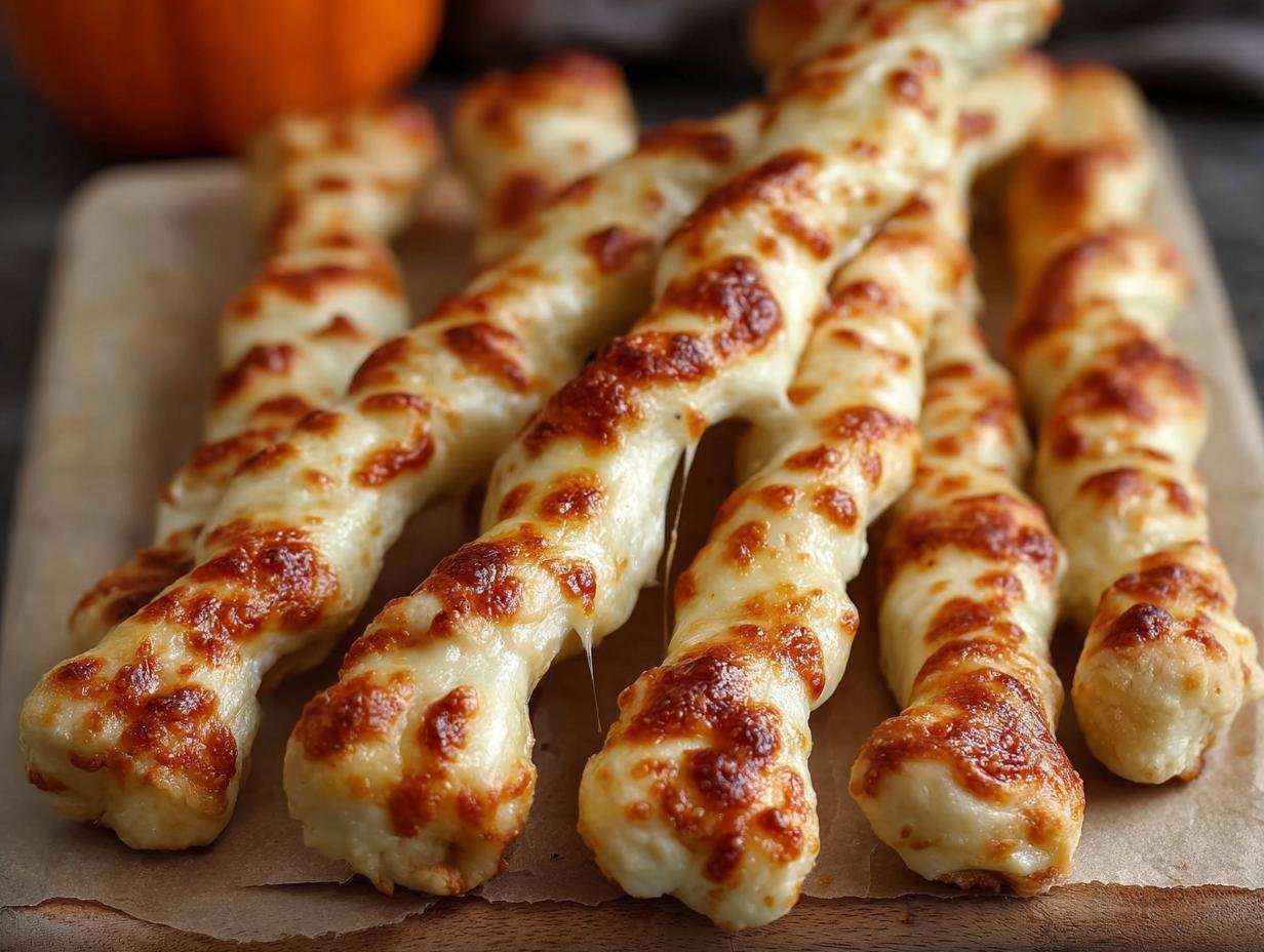 Cheesy Halloween Breadstick Bones