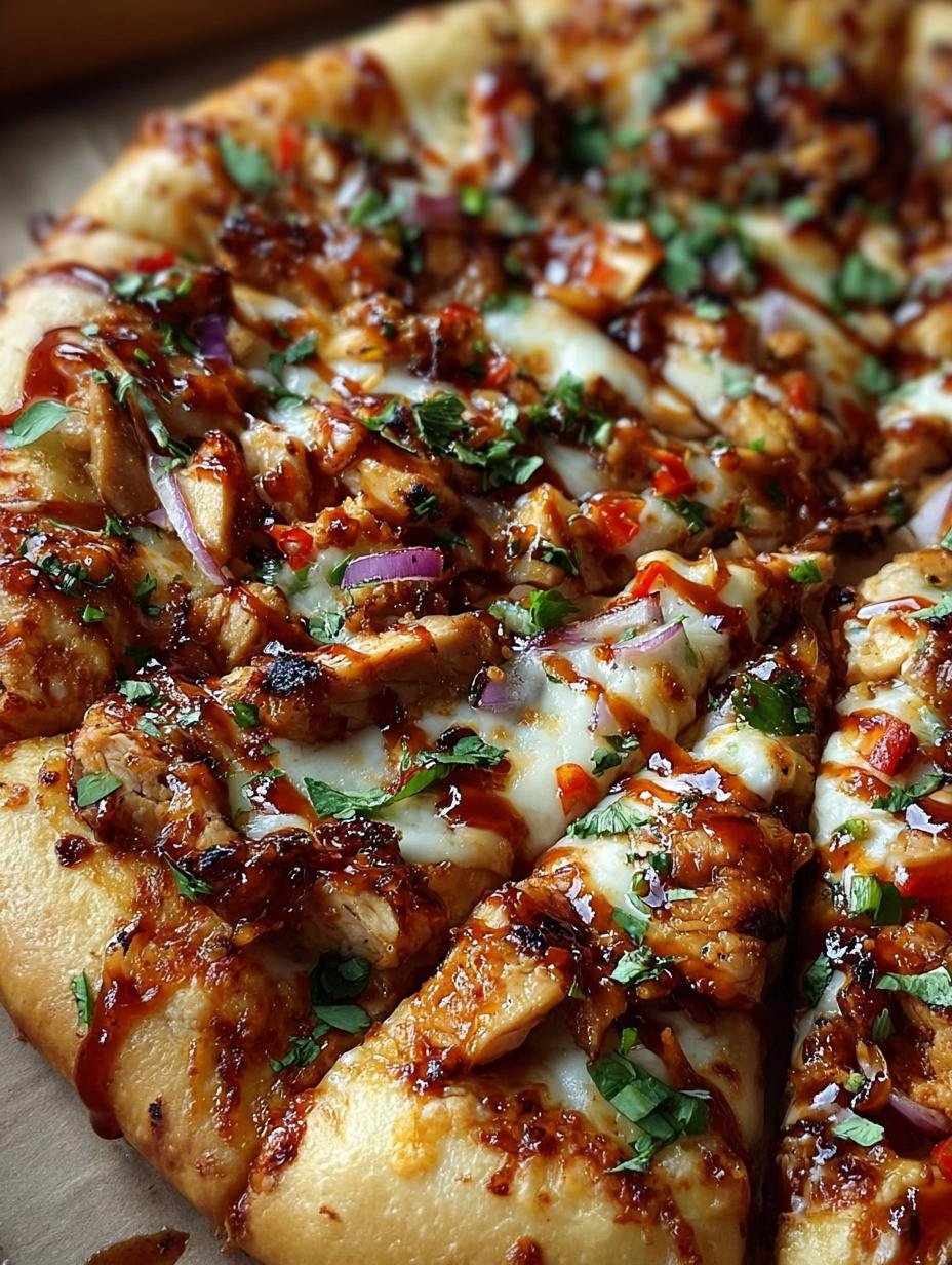 Delicious Chili Garlic Chicken Pizza with crispy crust and melted cheese, garnished with fresh cilantro
