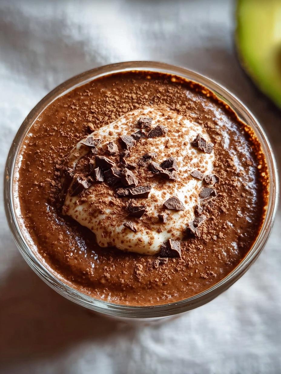 Chocolate Avocado Pudding: 1 Amazing, Decadent Treat - additional detail of chocolate avocado pudding topped with berries and mint