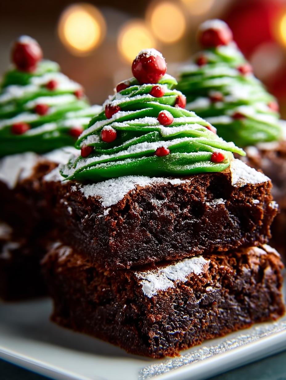 Magical Christmas Tree Brownies for Holiday Cheer - Christmas Tree Brownies - additional detail