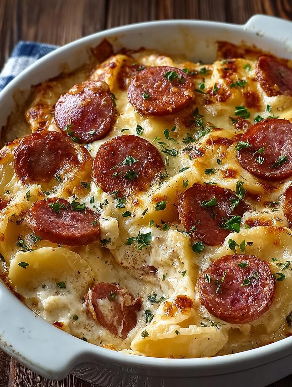 Crockpot Pierogi Casserole with Kielbasa Comfort - Crockpot Pierogi Casserole with - main visual representation