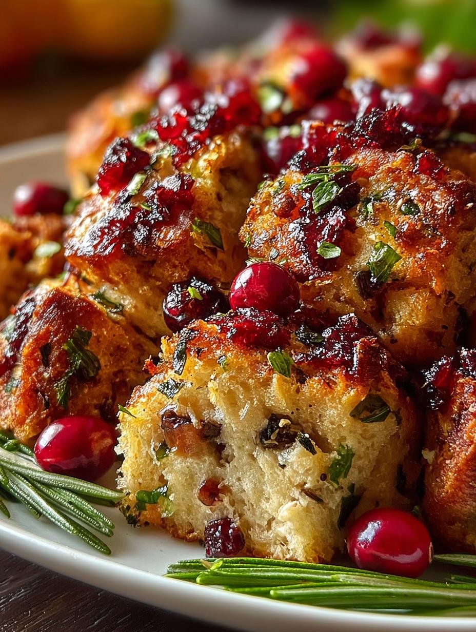 Festive Cranberry Turkey Stuffing Balls for Holiday Cheers - Festive Cranberry Turkey Stuffing - main visual representation
