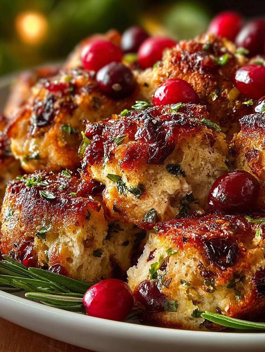 Festive Cranberry Turkey Stuffing Balls for Holiday Cheers