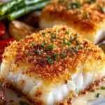 Garlic Parmesan Crusted Halibut