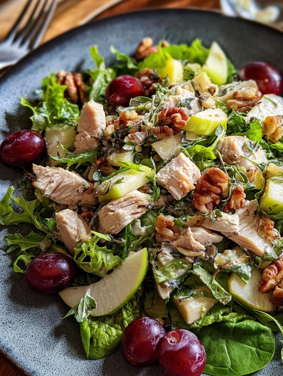 Delicious Harvest Chicken Salad Maple in a bowl with fresh ingredients, perfect for a fall meal