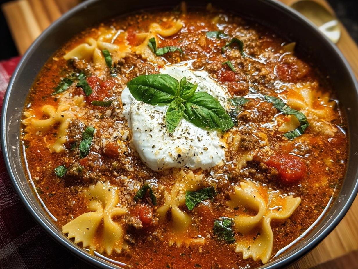 Hearty Beef Lasagna Soup: 1 Pot Comfort - Hearty Beef Lasagna Soup - main visual representation