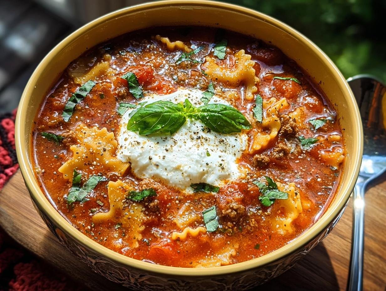 Hearty Beef Lasagna Soup: 1 Pot Comfort - Hearty Beef Lasagna Soup - additional detail
