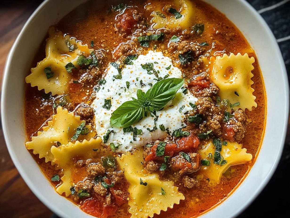 Hearty Beef Lasagna Soup: 1 Pot Comfort - Hearty Beef Lasagna Soup - additional detail