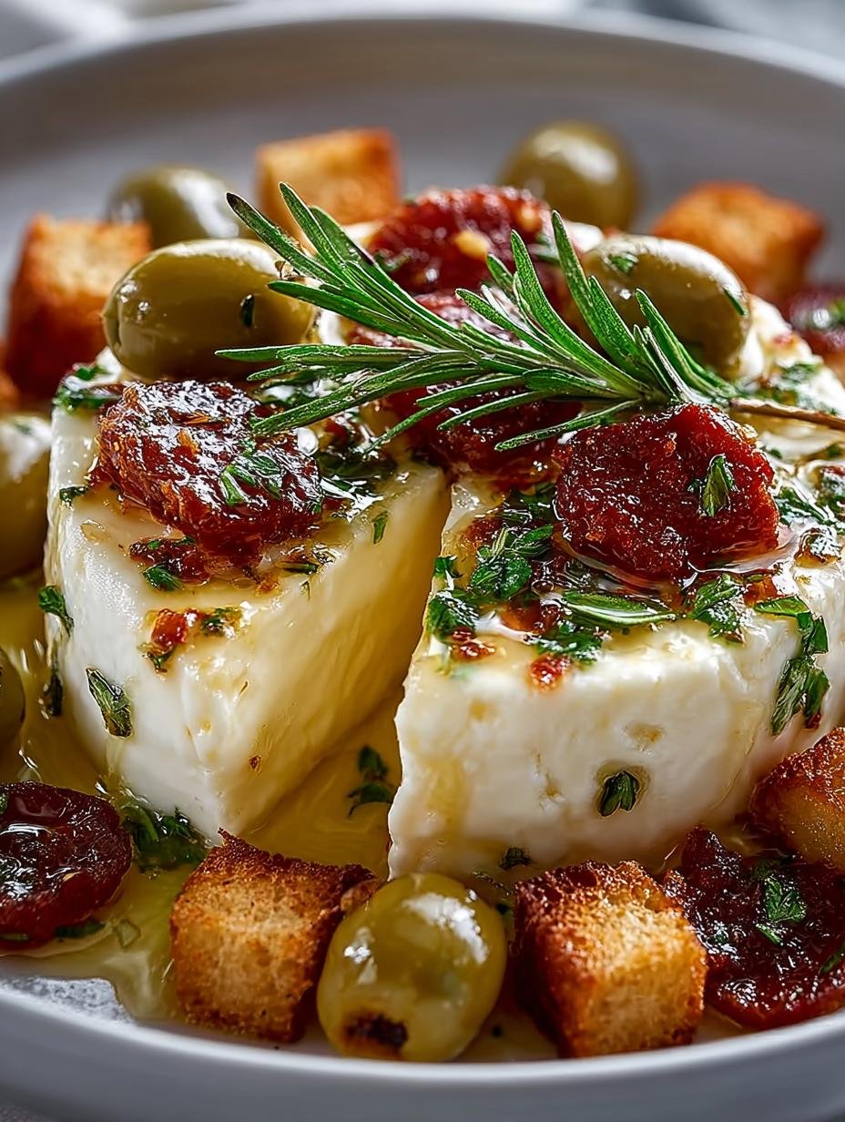 Marinated Cheese Appetizer with Salami & Olives Delight