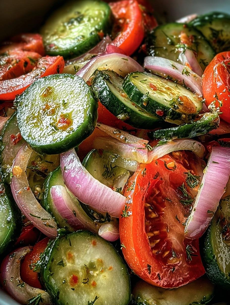 Marinated Cucumbers Onions Tomatoes: 2-Hour Magic