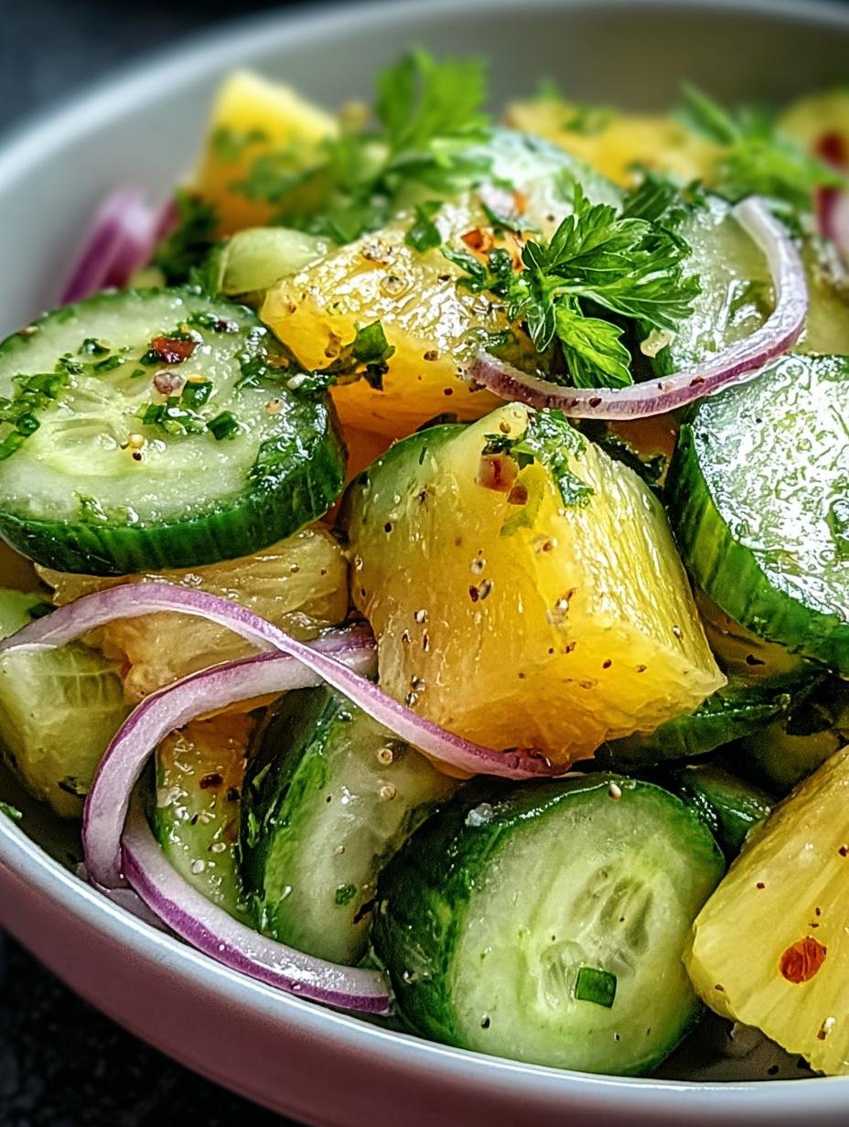 Pineapple Cucumber Salad: 1 Joyful Super-Quick Zing!