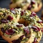 Pistachio Cranberry Wreath Cookies