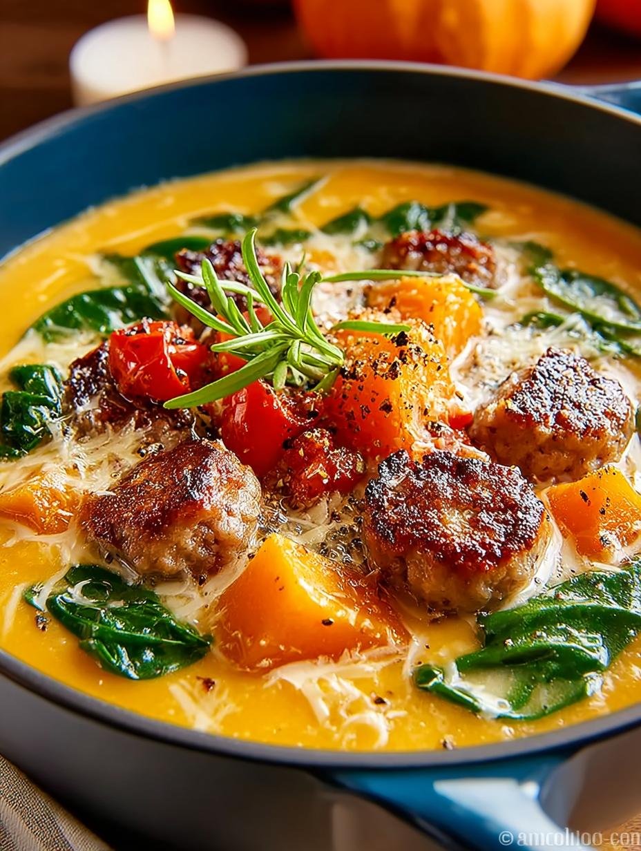 Hearty Roasted Butternut Sausage Soup for Chilly Nights