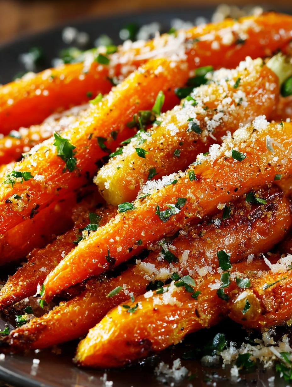 Delicious Roasted Garlic Parmesan Carrots Recipe - Roasted Garlic Parmesan Carrots - main visual representation