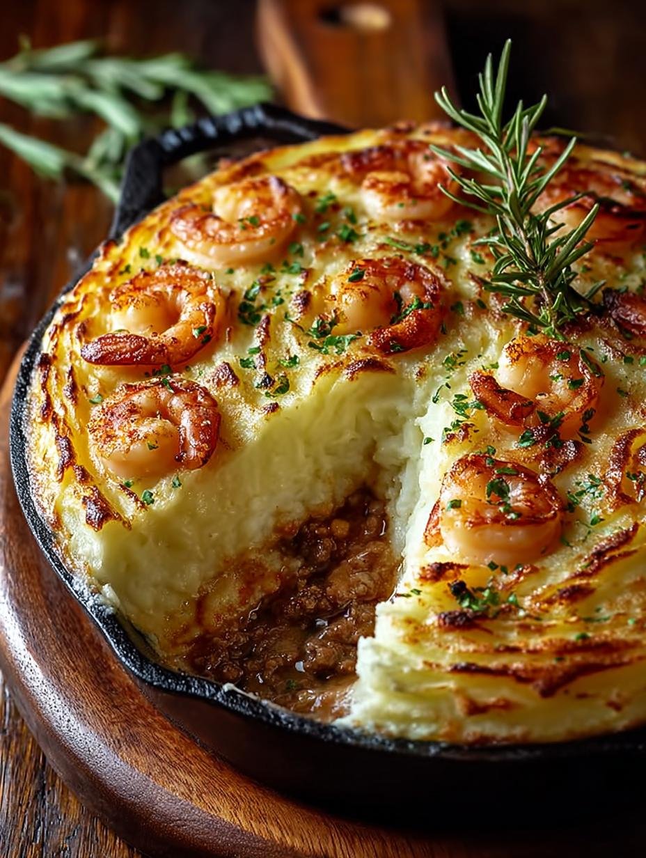 Delicious Seafood Shepherds Pie with Crab & Shrimp