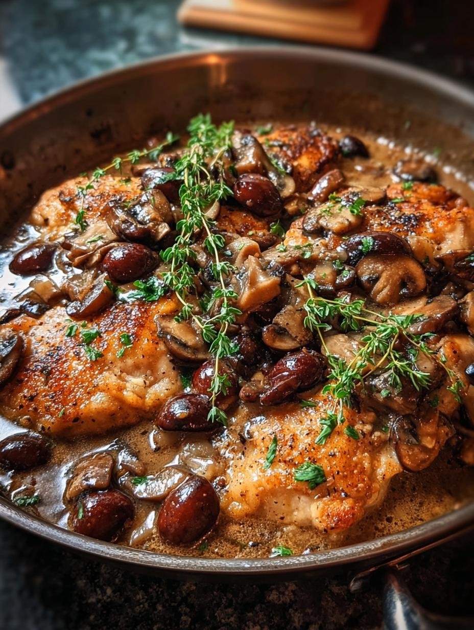 Skillet Chicken Mushroom Grape: 1 Secret for Tender Chicken