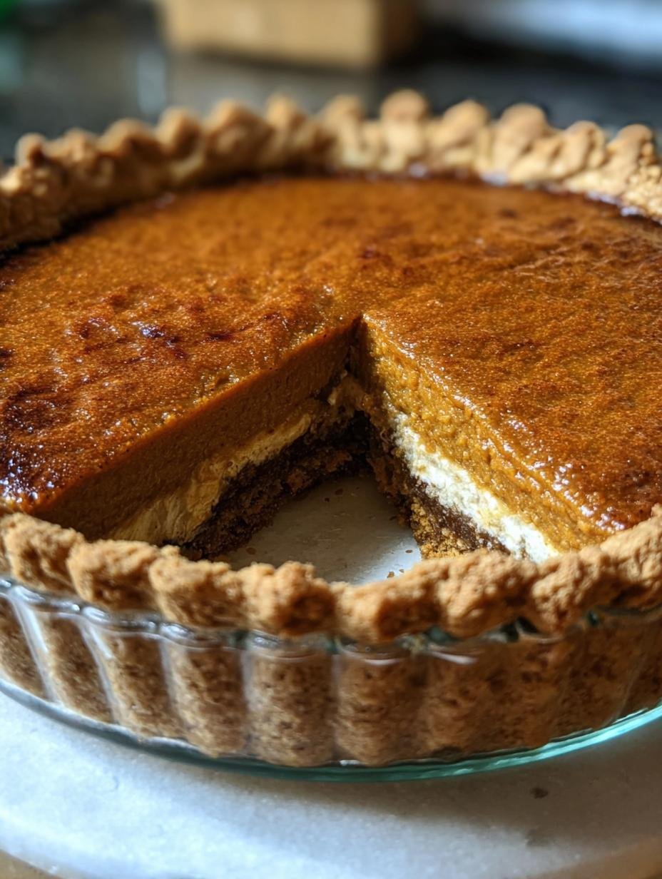 Deliciously creamy Tofu Pumpkin Pie slice with a golden crust and a dollop of coconut whipped cream, ready to be served.
