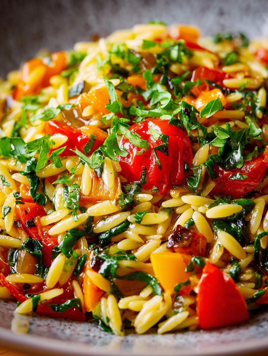 Flavorful Veggie Orzo: Quick and Healthy One-Pan Meal - Veggie Orzo - additional detail