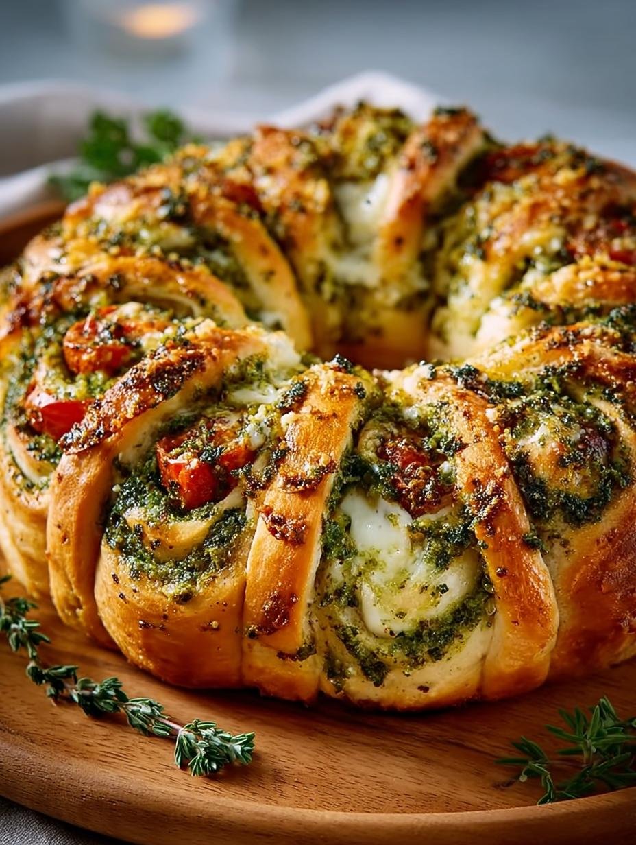 Delicious Cheesy Pesto Roll Wreath for Any Occasion - Cheesy Pesto Roll Wreath - main visual representation