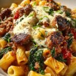 Cheesy Sausage Spinach Pasta