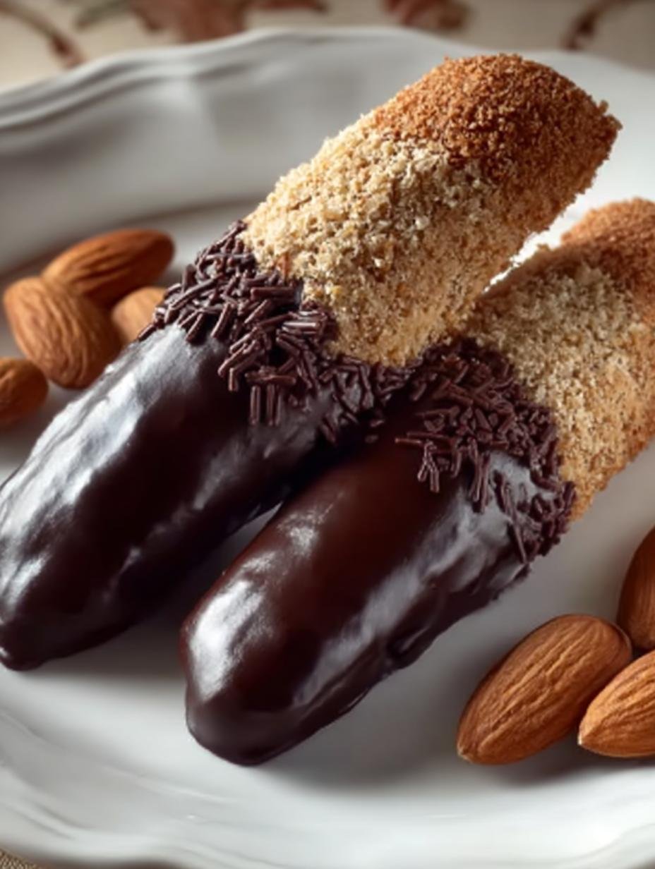 Decadent Chocolate Dipped Almond Fingers Recipe