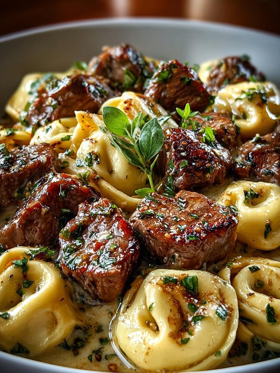 Cracked Garlic Beef Tortellini