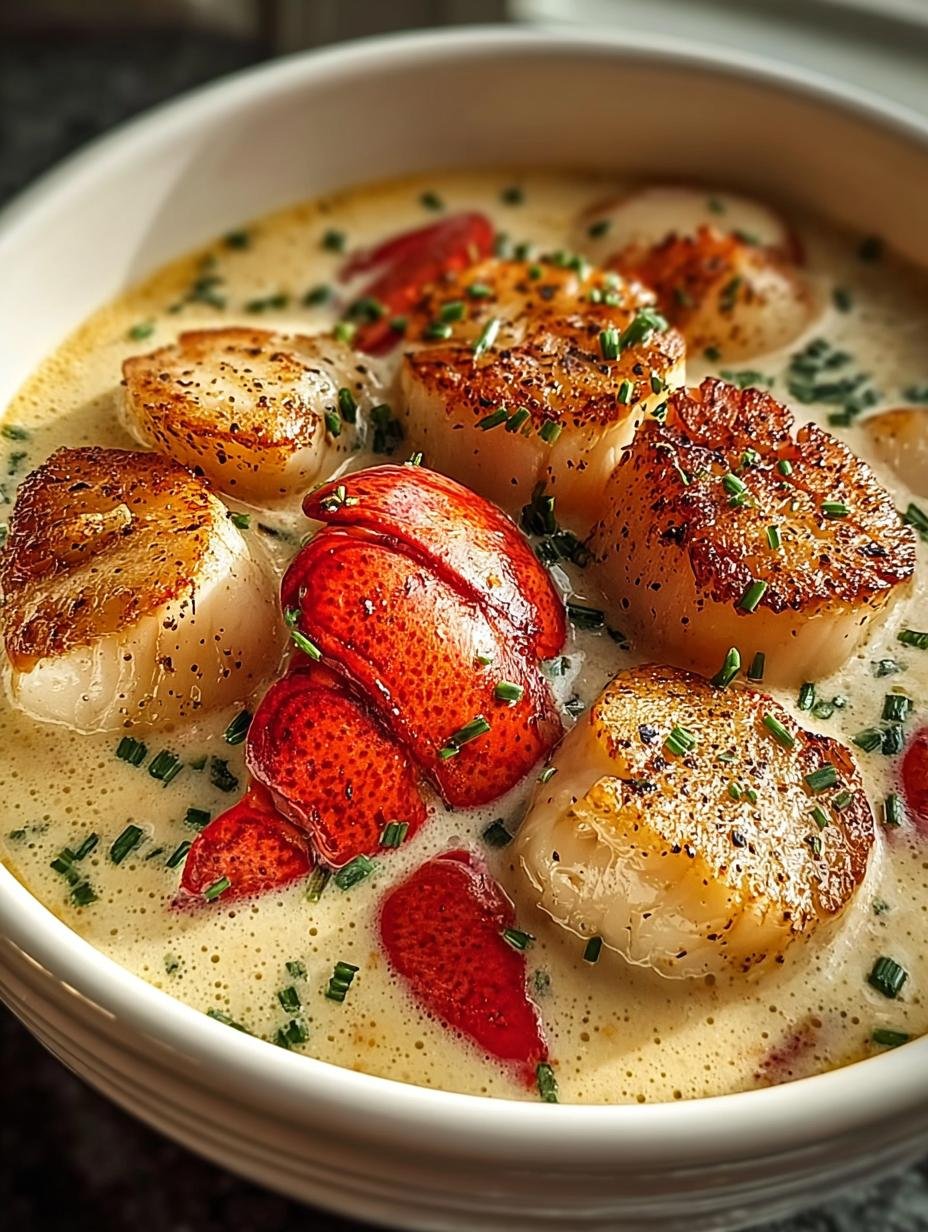 Creamy Lobster Scallop Chowder for Cozy Nights - Creamy Lobster Scallop Chowder - main visual representation