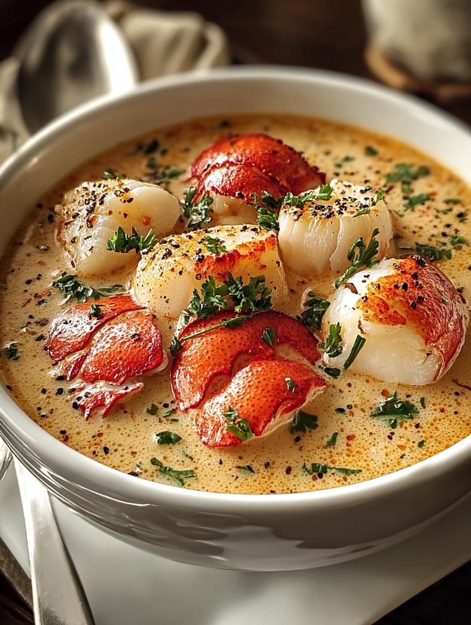 Creamy Lobster Scallop Chowder for Cozy Nights - Creamy Lobster Scallop Chowder - additional detail